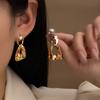 Minimalist Geometric Metal Earrings Fashion Hollow Design Unique Style Elegant Accessories