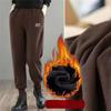 Autumn and Winter Style Plush and Thick Warm  Pants Women's High Waisted Loose and Warm Casual Sports Pants
