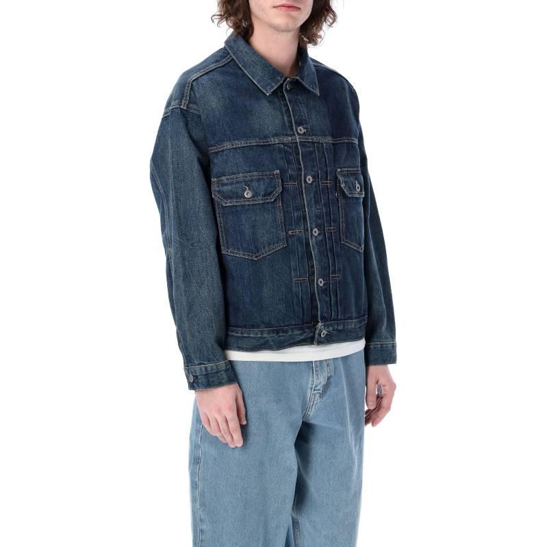 Levis Однотонная моющаяся джинсовая куртка на пуговицах с длинным рукавом Мужские куртки Синяя 21261-0027