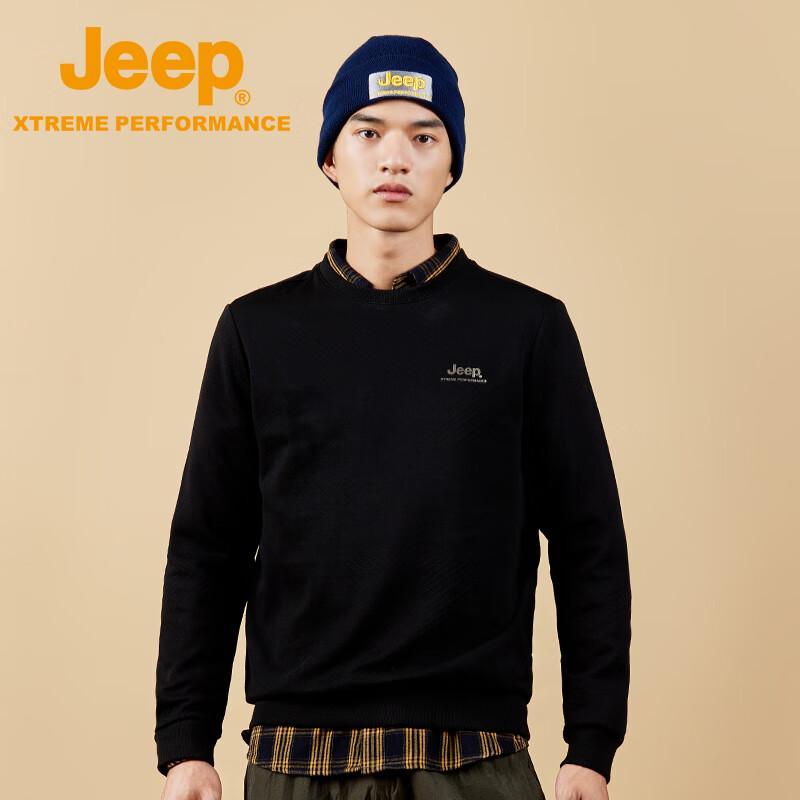 Jeep Men's Casual Fleece-Lined Long Sleeve T-Shirt