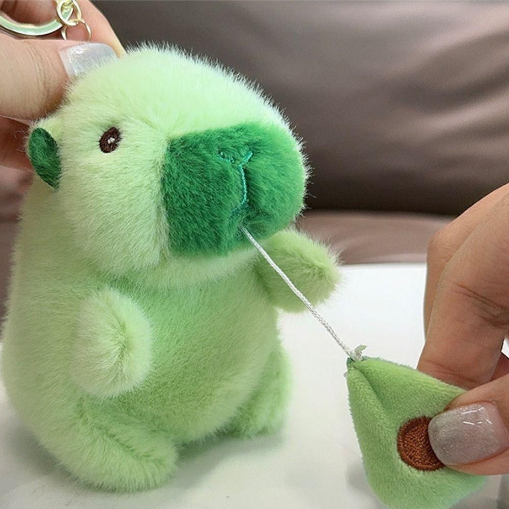 Мягкая игрушка подвеска в виде сопли капибары милый пушистый брелок для ключей в виде животного плюшевый брелок в виде капибары пара
