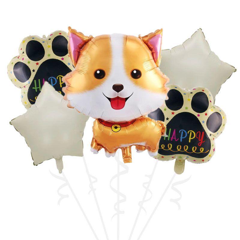 Labrador Dog Paw Aluminum Foil Balloon Set—Dog Bone-Shaped Pet Birthday Party Decorations