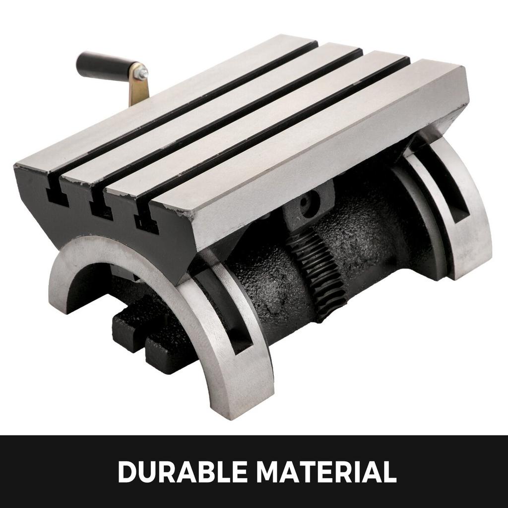 Tilting Milling Table 10x7inch Tilting Angle Milling Machine 0-90°Adjustable Swivel Angle Plate with 3 T-slots and an Adjustable Crank Handle Heavy