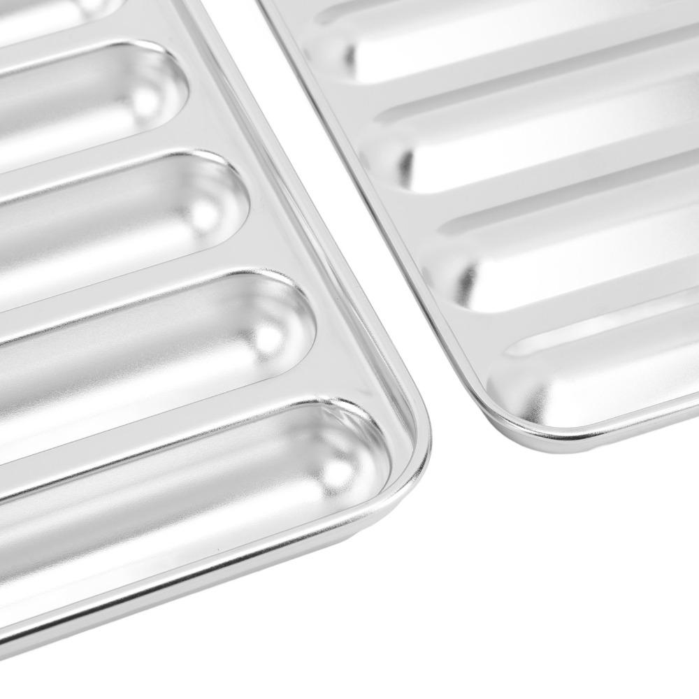 Silver Hot Dog Mold 304 Stainless Steel Sausage Baking Mold Durable Sausage Mold Multi-Purpose