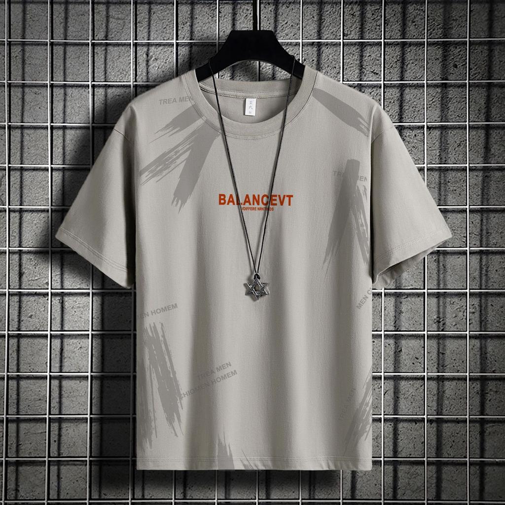 Short-Sleeved T-Shirt Men'S Summer Thin Ice Silk Loose Trendy T-Shirt Half-Sleeved Casual Clothes