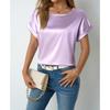 Spring and Summer Women's Short Sleeved Satin Shirt Loose Casual Shirts