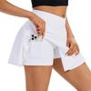 Женская юбка-шорты для йоги, спортивная юбка-шорты в стиле А-силуэта с подкладкой, однотонная, удобная, универсальная юбка из ткани
