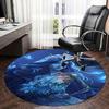 Zombie Bride Horror Theme Ethereal Blue Butterfly Chair Mat   Round Carpet for Home Decor, Office, Living Room, Bedroom Gift0168b