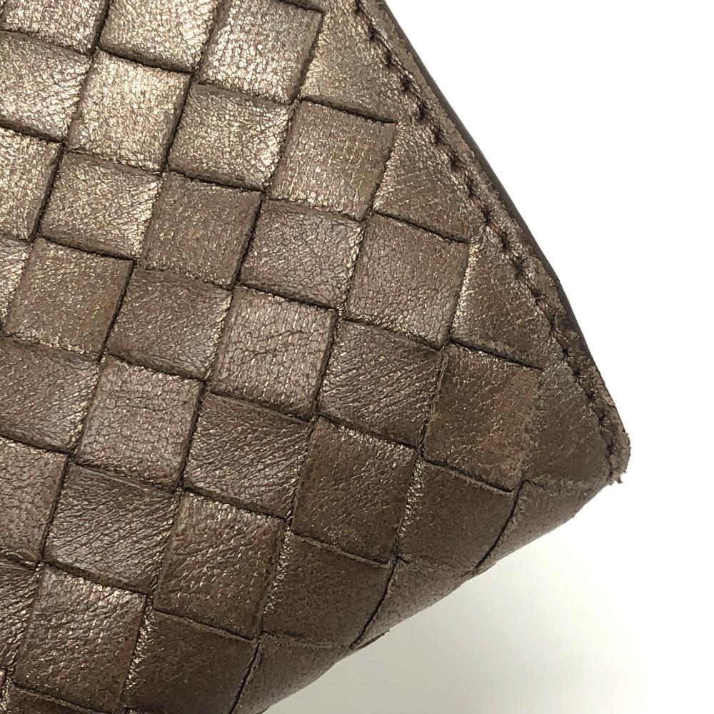 BOTTEGA VENETA Кошелек на молнии Intrecciato Складной кошелек Кожа Коричневый