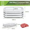 Deli Meat Container for Fridge, Stackable Food Storage Boxes with Lid for Cold Cuts, Salami, Deli, Lunch Meat, BPA Free, 18.6oz
