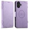 SUTENI J07 For iPhone 16 Plus Case Compatible with MagSafe Litchi Texture Leather Wallet Phone Cover