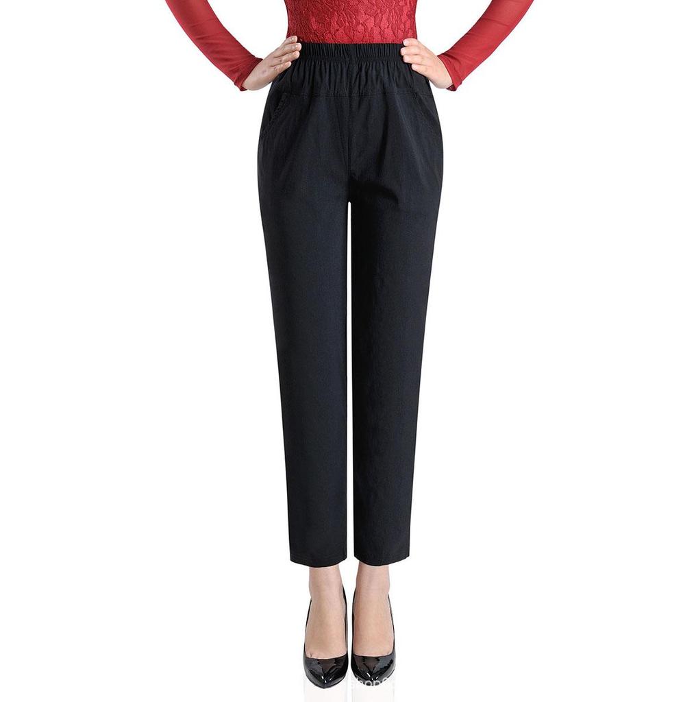 Middle-aged and Elderly Women's Pants Summer Thin High-waisted Loose Casual Stretch Women's Pants