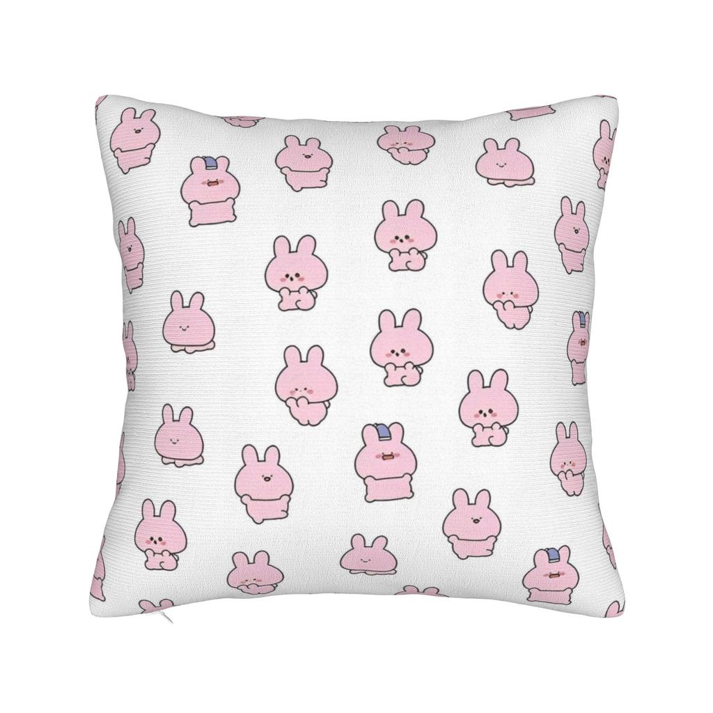 Rabbit Asamimichaan Cute Asamimi Square Pillow Case Polyester Decorative Pillow Fashion Pillowcase