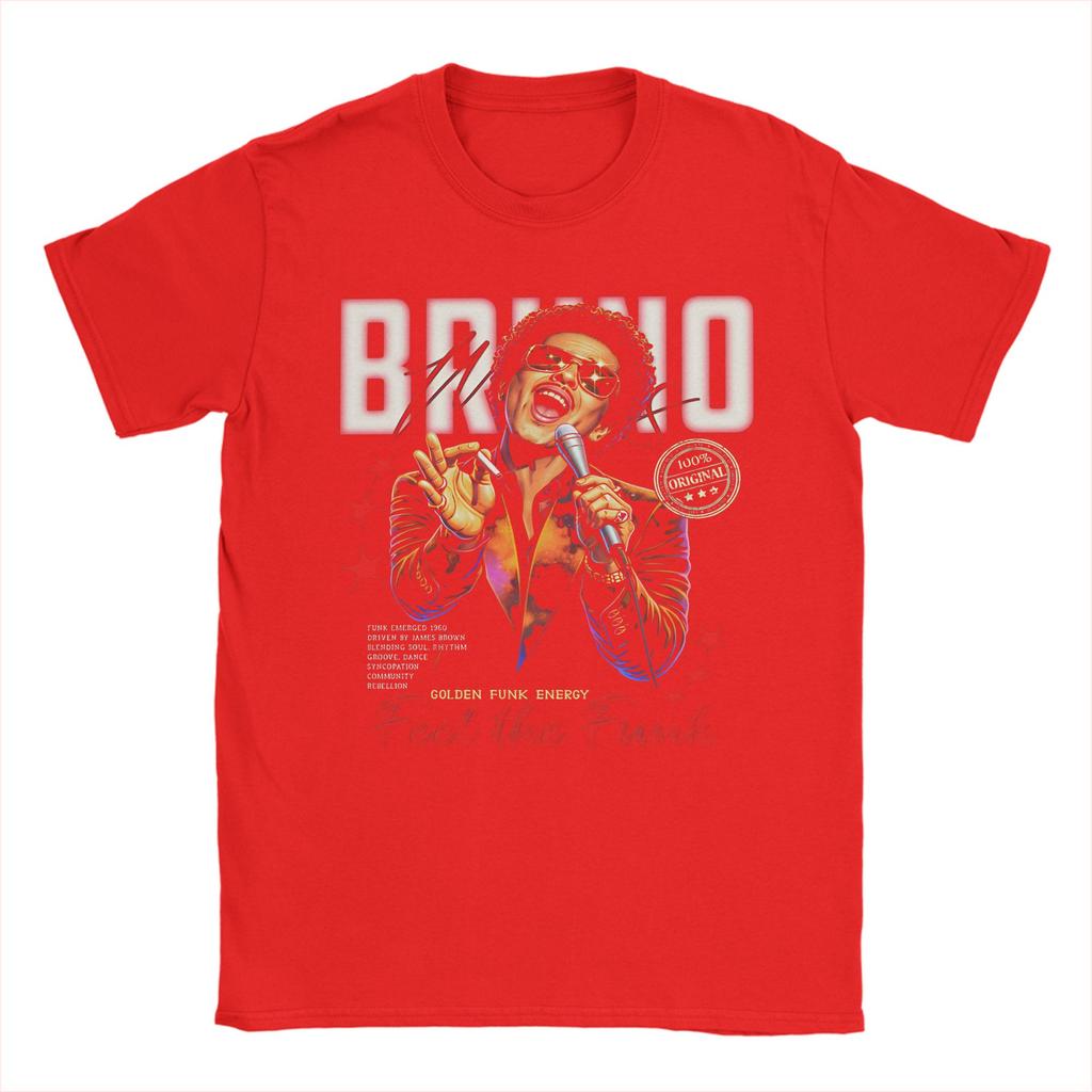 Bruno Mars Feel The Funk Pure Cotton TShirt Unisex Summer Vintage T Shirts Breathable Harajuku Tee Shirt Oversize Pattern Clothes