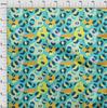 oneOone Cotton Poplin Aquamarine Green Fabric Animal Skin Quilting Supplies Print Sewing Fabric By The Yard 42 Inch