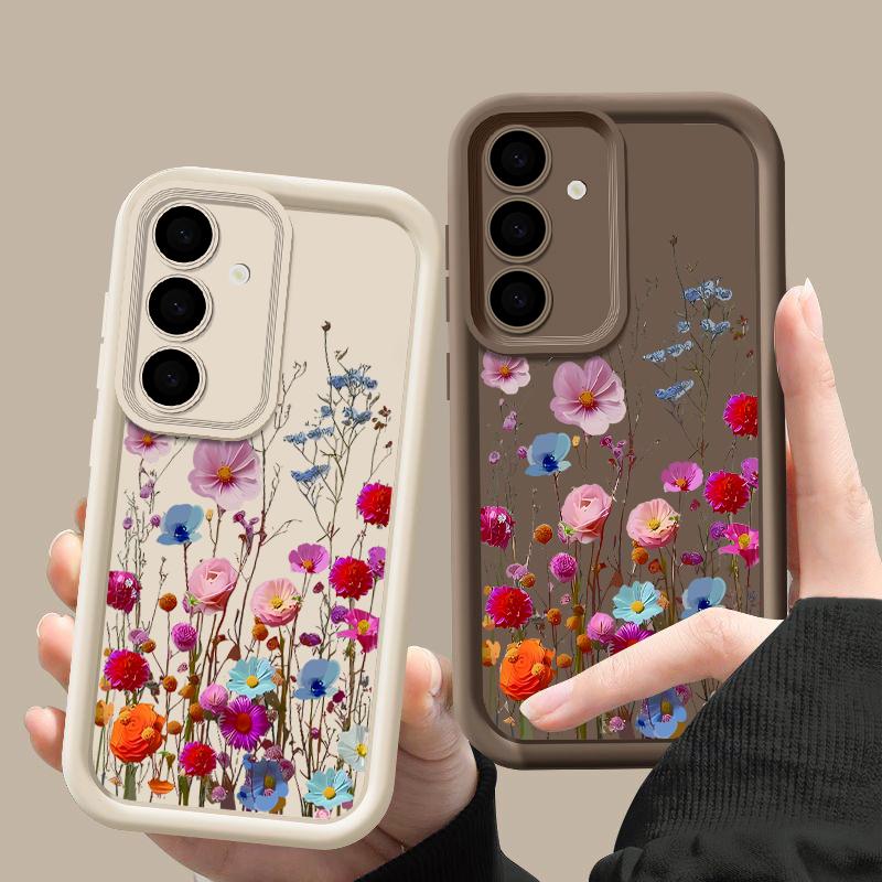 Чехол для телефона с принтом свежих цветов для Samsung S24 FE S23 Ultra S22 Plus S21 S20 FE A55 A35 A54 A53 A52 A34 A15 A14, противоударный, мягкий, защитный чехол из ТПУ
