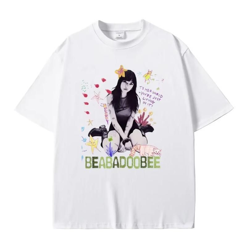 Футболка с графическим принтом певицы Beabadoobee, унисекс, женская мода, хлопковая, оверсайз, унисекс, повседневная, стиль Y2K, футболки с коротким рукавом