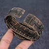 Fluorite Gemstone Handmade Copper Wire Wrap Cuff Bangle Adjustable o2D81