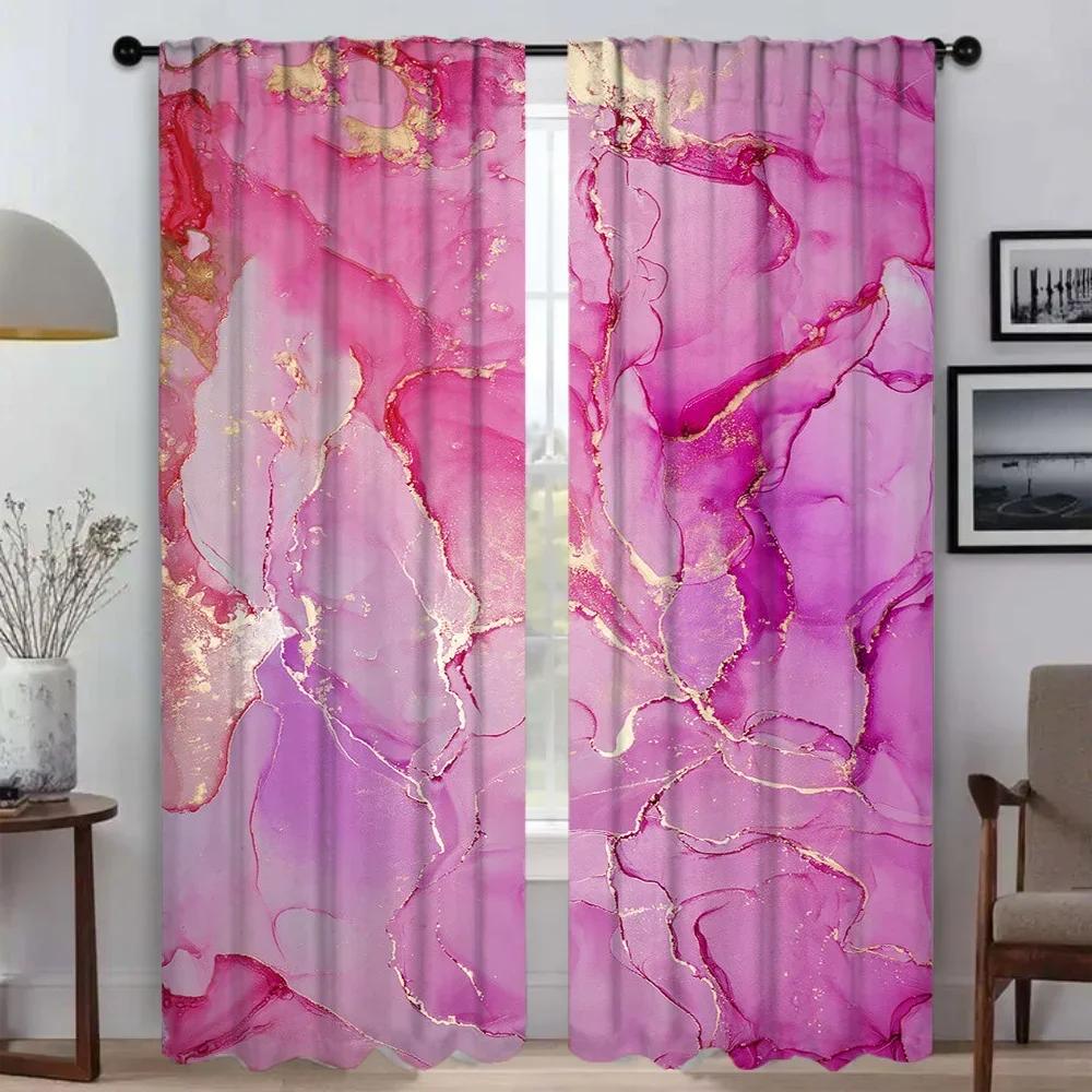M-MarbleS Blackout Curtain for Room 2 Panel Anti Mosquit Storms 2 Pieces Halloween Decoration Shades Tulle for Bedroom Living
