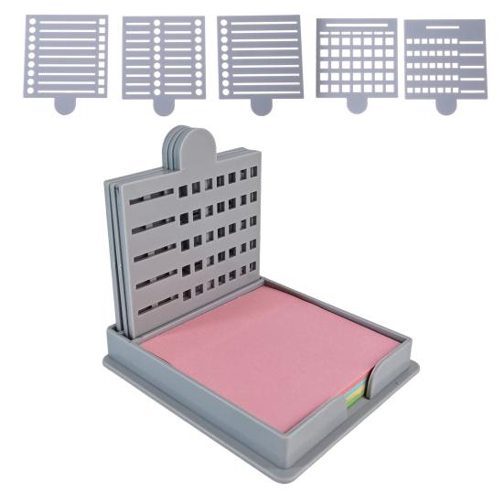 Держатель для липких заметок с 5 трафаретами 3" x 3" Диспенсер для липких подушечек