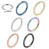 WISH Stainless Steel Multi-color Nose Ring Piercing Stud, Open & Removable, Multiple Sizes