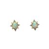 S925 Sterling Silver 14K Gold-Plated Earrings with Opal and Zircon, Japanese Style Retro Versatile Design for Women.