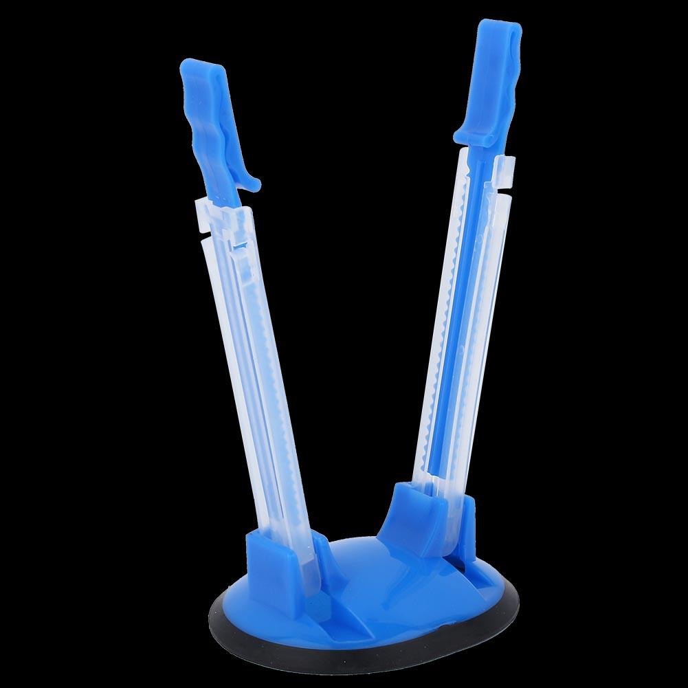 Adjustable Hands Free Baggy Rack Clip Kitchen Food Storage Bag Opener Holder Anti Slip (Blue)