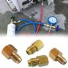 4PCS R134A Brass Refrigerant Tank Adapter To R12 Fitting AdapterValve Core Vacuum Pump Adapter Air Conditioning Tools