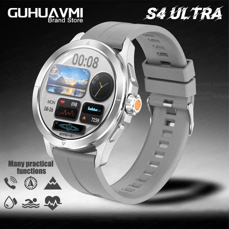 Новые умные часы S4 Ultra для мужчин, AMOLED, для активного отдыха и спорта, GPS, компас, пульсометр, водонепроницаемые, NFC, Bluetooth-звонки, смарт-часы