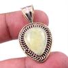 Natural Aquamarine Gemstone 925 Solid Sterling Silver TwoTone Pendant 1.25" s0O16