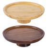 Wooden Dinner Plate Round Serving Platter High Stand Sushi Dish Food Serving Trays for Fruits Salads Dessert Bread Cake