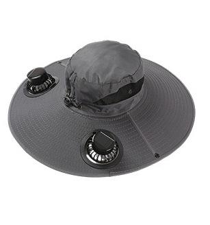 UV Protection Sun Hat with Solar Fan Outdoor Fishing Hat Cooling Cap UPF 50+ Adjustable Black