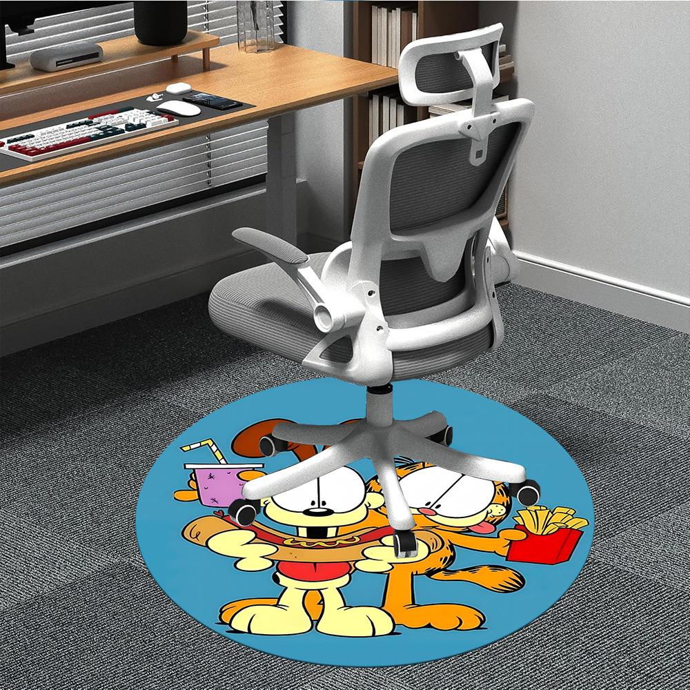 1 шт. Ковер-коврик Garfield для стула в офис, нескользящий, мягкий и удобный, коврик для офиса, игр, легкий круглый напольный коврик