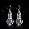 Silver Plated LED Bulb Lighting Hook Earrings Party Pub Club Women Jewelry Decor