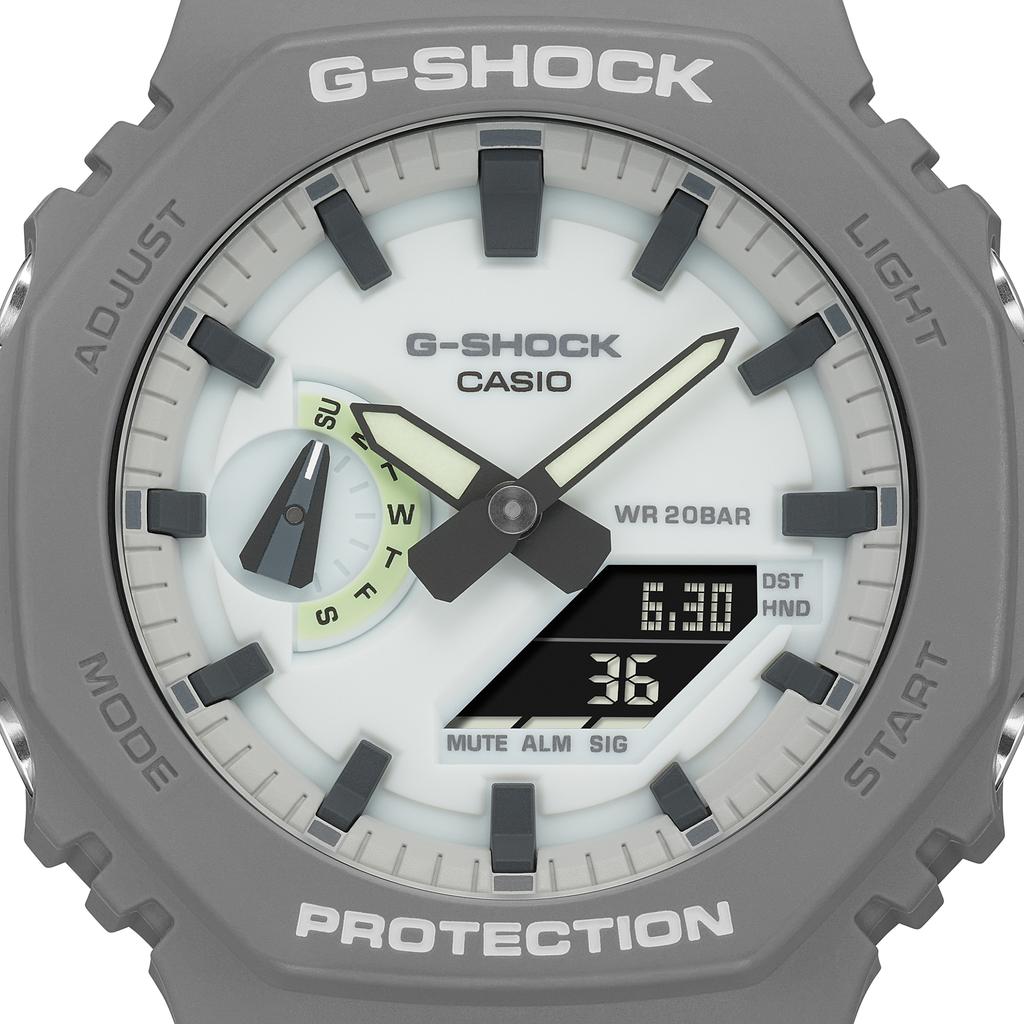 Casio Унисекс Серия с двойным дисплеем Жидкий кристалл/Аналоговый Серые часы GA-2100HD-8AP GA-2100HD-8AP