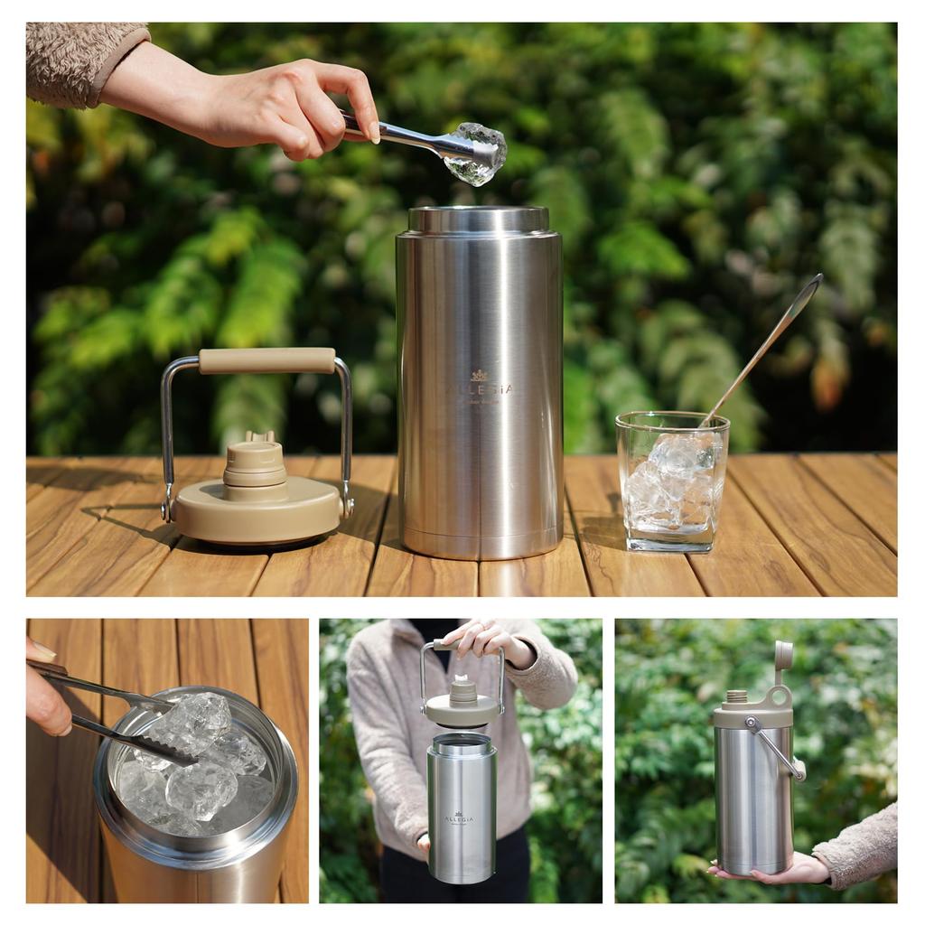 Алесия Контейнер для льда Кувшин Уличный Вакуумная бутылка Холодное хранение Лед Портативный Долгое время ГОРЯЧИЙ Подходящий Нержавеющая сталь Кемпинг Контейнер для льда ALLEGiA Серебристый x