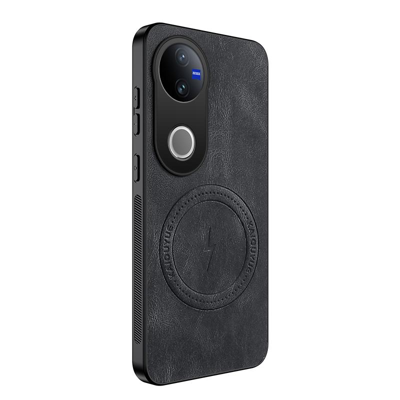 Для VIVO V50 Для Magsafe Модные Кожаные Противоударные Чехлы для Телефона Для Vivo V50 Lite Магнитная Беспроводная Зарядка Чехол V50