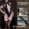 Sexy underwear pure desire neck-hanging open-chested clothes tight-fitting hot sexy temptation open crotch free women's onesie
