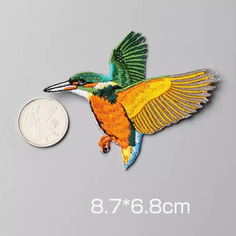 1 пара нашивок с вышивкой HummingbiBird для одежды, самостоятельная глажка на сумках для одежды, декоративные наклейки для ремонта