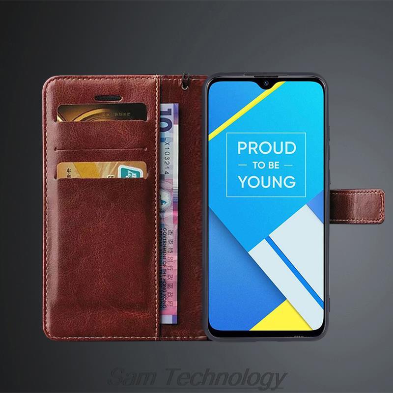 Чехол-держатель для карт из кожи для OPPO A1K из искусственной кожи, откидной чехол-кошелек в стиле ретро, чехол для телефона OPPO A1K Business Fundas Coque