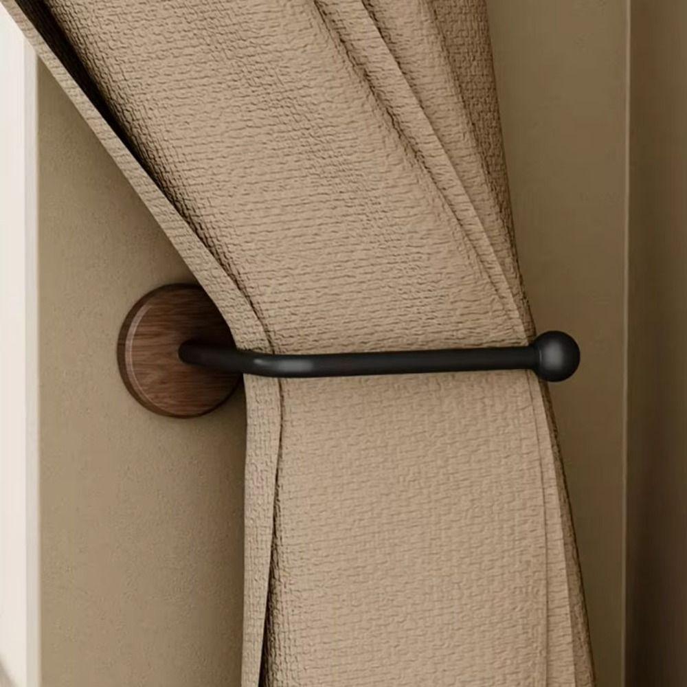 Log Decorative Hook Chinese Style Curtain Side Hook Durable Walnut Curtain Hook Living Room