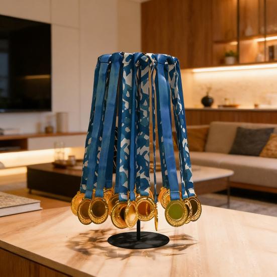 Rotating Medal Display Stand Wall Safety Medal Hanger No Drilling 360 Degrees Spin Holds 45+ Medals Heavy-Duty Metal Base Quick Assembly Sports Awards