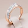 Роскошные блестящие кольца с натуральным цирконом для женщин, цвет розового золота, смешанная оправа, тонкий дизайн, свадебные украшения для невесты