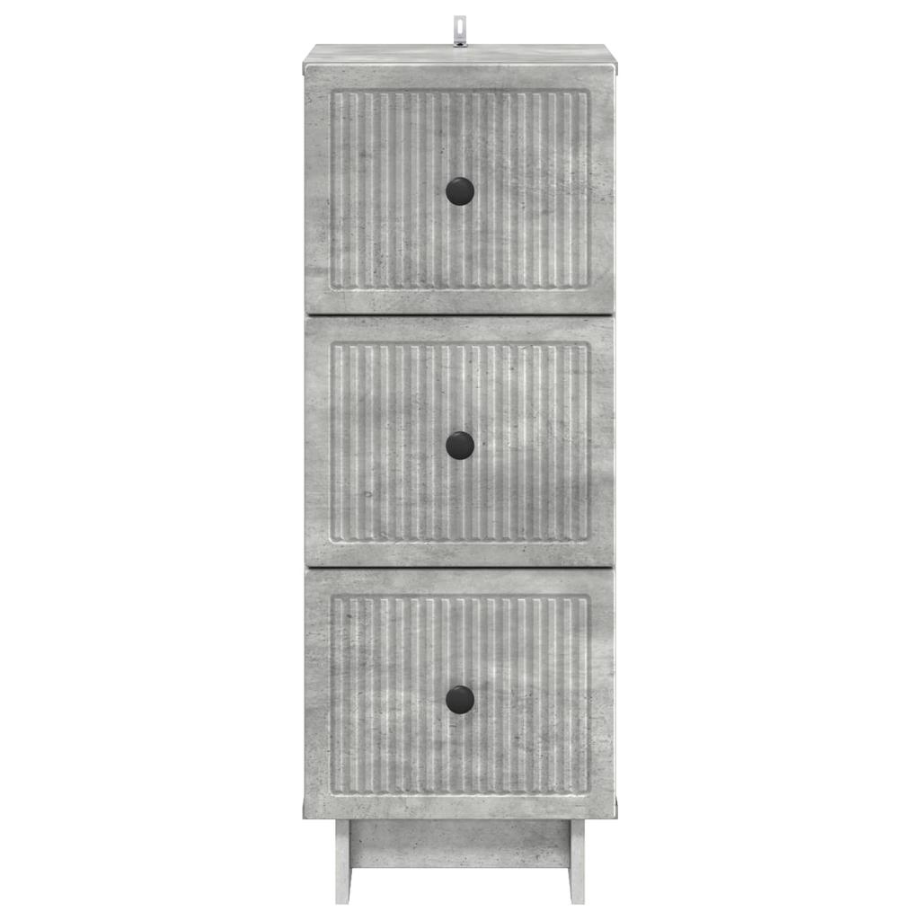 Drawer Chest Concrete Grey 33 x 34.5 x 90 cm Engineered Wood