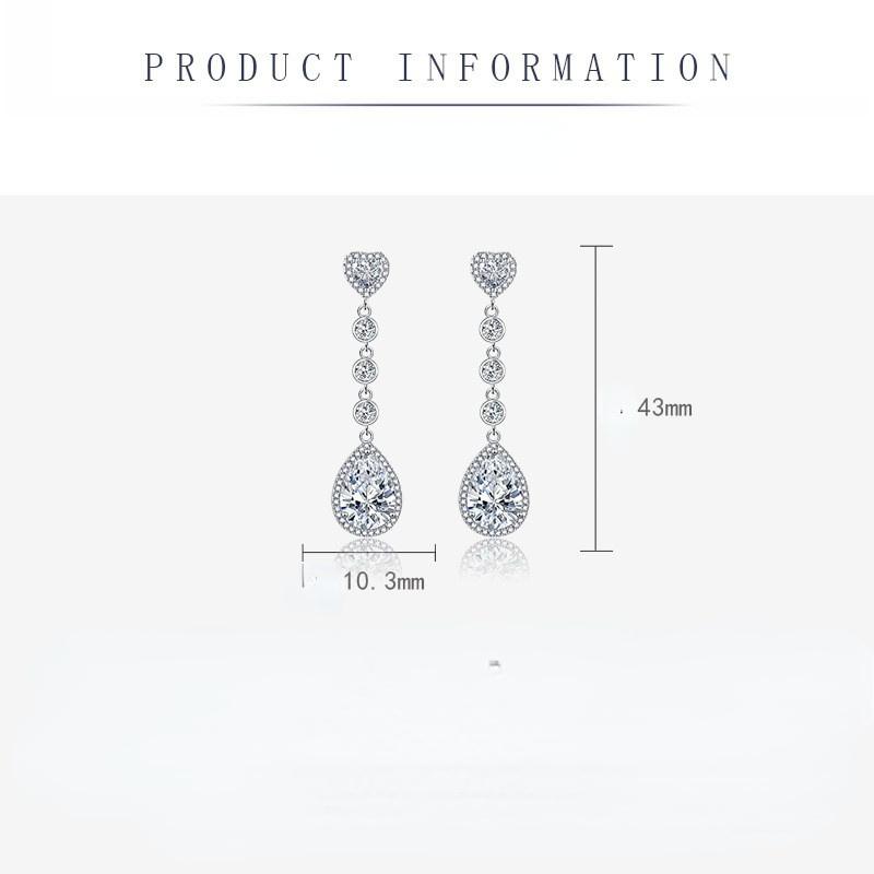 BELLA BOX Серьги в форме сердца, каплевидные серьги с цирконием 5А, длинные модные серьги с кисточками, аксессуары для вечеринок