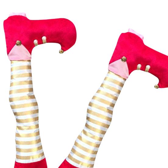 Рождественские украшения Украшения в виде ножек эльфа Праздничный верхушка для елки Подвесные реквизиты для камина Праздничный