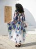 EDOLYNSA Loose Women's Kaftan Robe Long Dress Vibrant color Light jacket Summer wear Homewear Bathing suit cover up Q1634