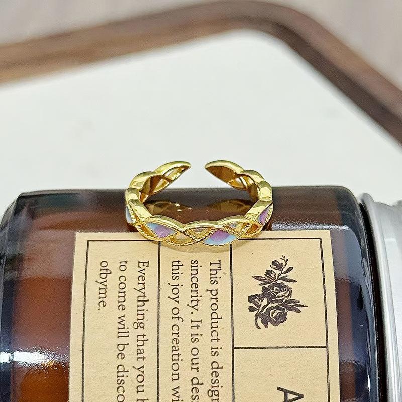 Дворцовый стиль Ретро Милый Крутой Красочный Эмаль Капельная Глазурь Темперамент Кольцо Женское Цветочное Нишевое Кольцо