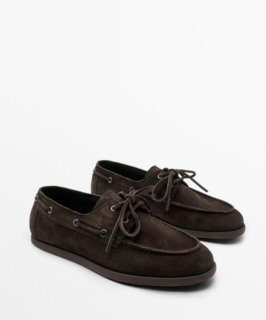 Massimo Dutti Split Suede Boat Shoes