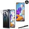 2 Tempered Glasses for Samsung Galaxy A21S and 1 Transparent Soft Protective Case with Toproduits® Stylus